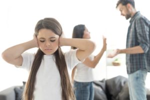 Child upset by parent's fighting during separation and custody.